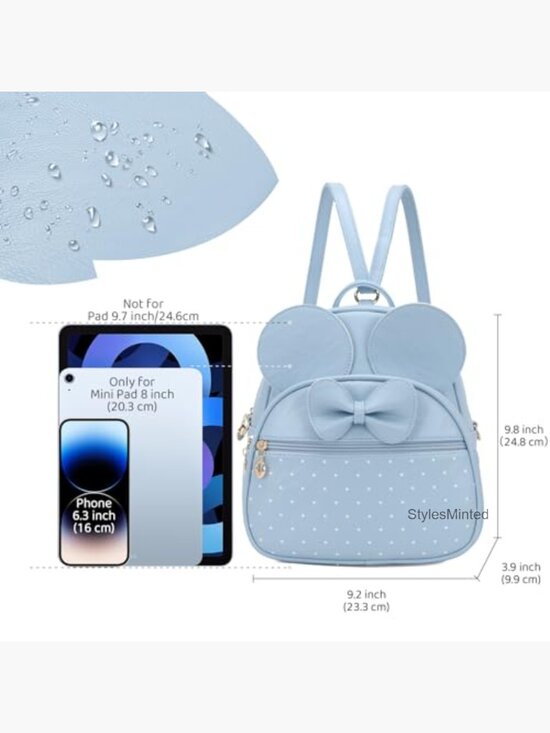 Mini Backpack Bowknot Polka Dot Daypack Convertible Shoulder Bag Purse main image 5